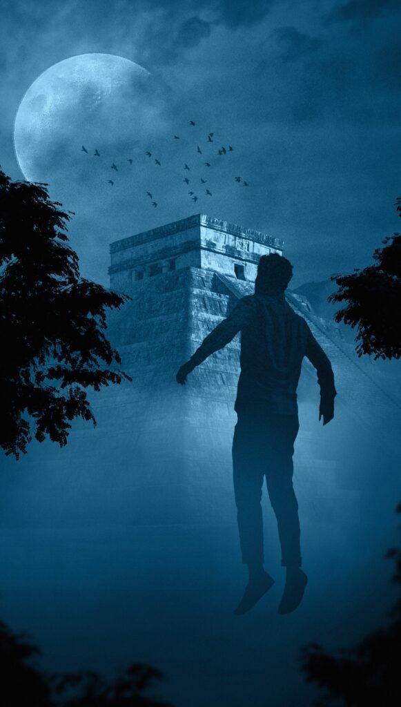 A man floating in the air is a common characteristic of death after leaving his physical body.